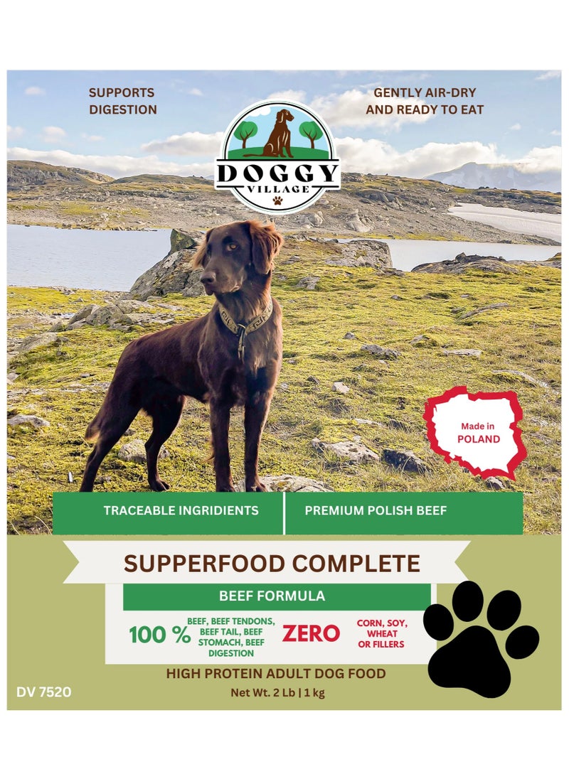 Doggy Village - Air Dry 100% Beef Dog Food DV 7520 - 1 kg - Image 1