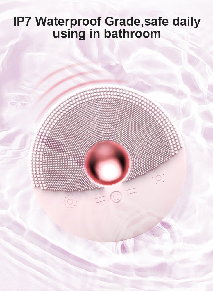Perfii Waterproof Sonic Facial Cleanser Safe for Bathroom Use, Ultrasonic Automatic Foaming Warm Massage for Deep Cleansing with Facial Massage and Acoustic Pulse Technology - Image 4