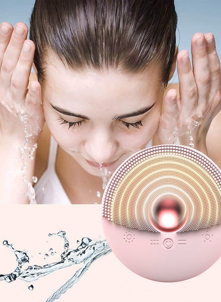 Perfii Waterproof Sonic Facial Cleanser Safe for Bathroom Use, Ultrasonic Automatic Foaming Warm Massage for Deep Cleansing with Facial Massage and Acoustic Pulse Technology - Image 2