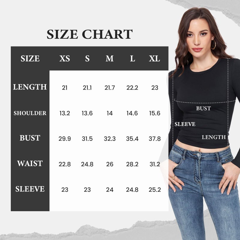 TNNZEET Haze Dark Blue Long Sleeve Shirts for Women Basic Soft Tees Fashion Crop Tops Fall Spring Y2K Tight Clothes for Casual Workout 2026 - Image 2