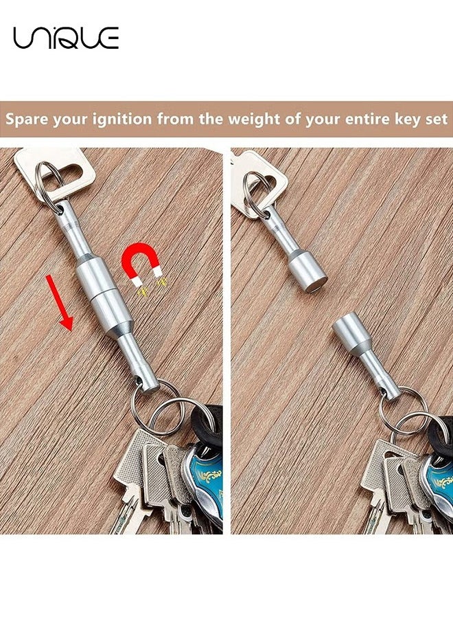 Unique 6 Pieces Metal Magnet Keychain Magnetic Keychain Pocket Keyring Magnet Holder with Split Ring Jewelry Test Magnet for Metal Recyclers, Hobbyists and Collectors  - Image 3