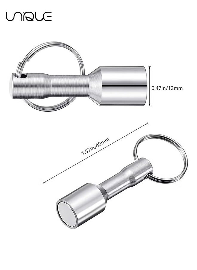 Unique 6 Pieces Metal Magnet Keychain Magnetic Keychain Pocket Keyring Magnet Holder with Split Ring Jewelry Test Magnet for Metal Recyclers, Hobbyists and Collectors  - Image 2