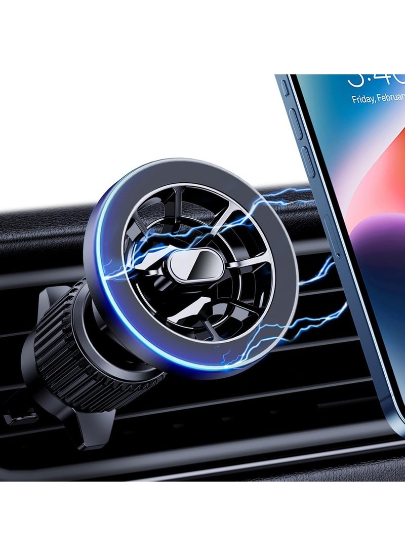 X-level MagSafe Car Mount【20*N52 Magnet】Magnetic Phone Holder for Car, Air Vent Friendly Hook, Strong Magnet, One-hand Operation, 360° Rotate, for Galaxy S25/S24 Ultra/iPhone 16/15 Pro Max/MagSafe Case Black  - Image 1