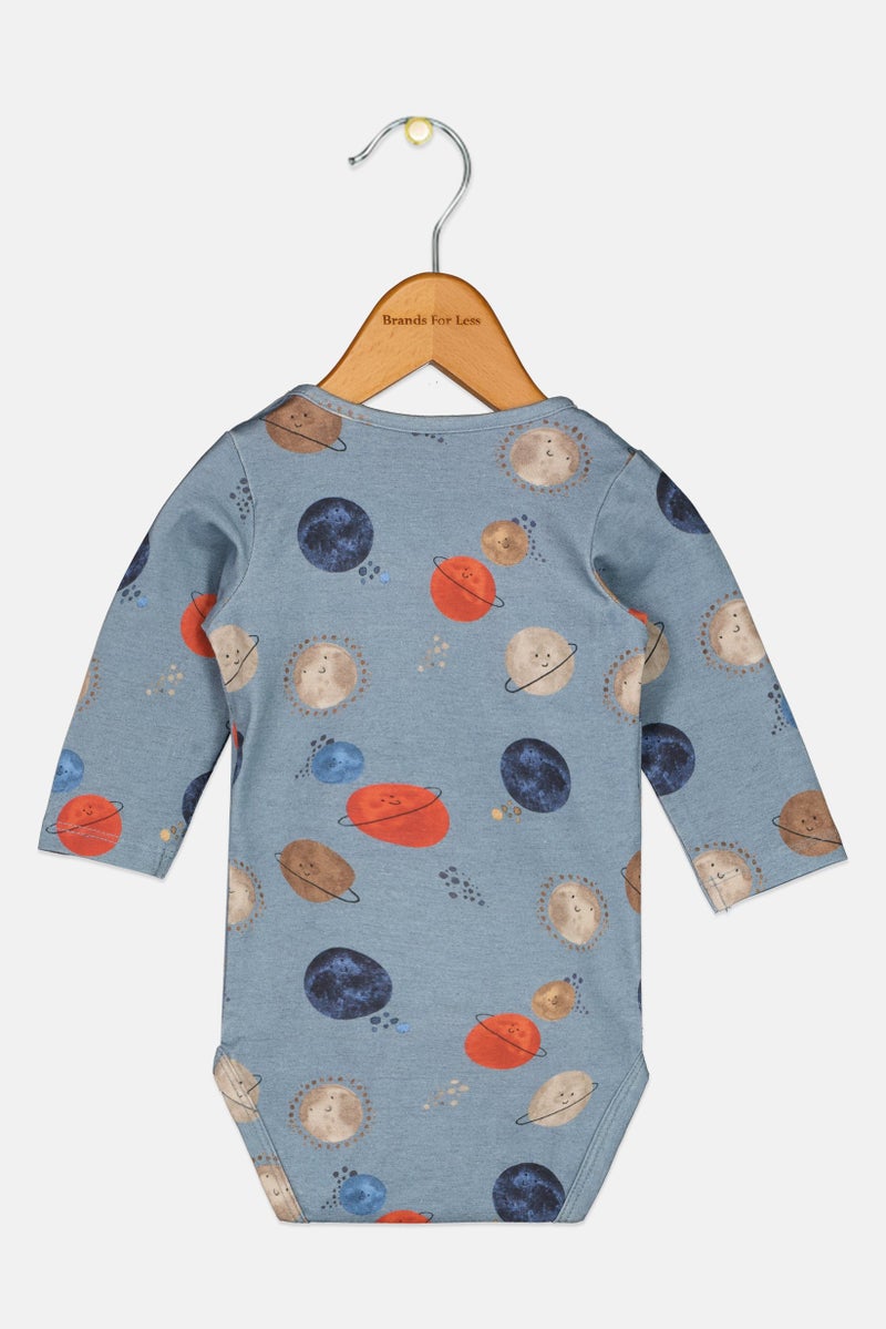 NAME IT Toddlers Boy Allover Print Long Sleeve Bodysuit, Multicolor - Image 2