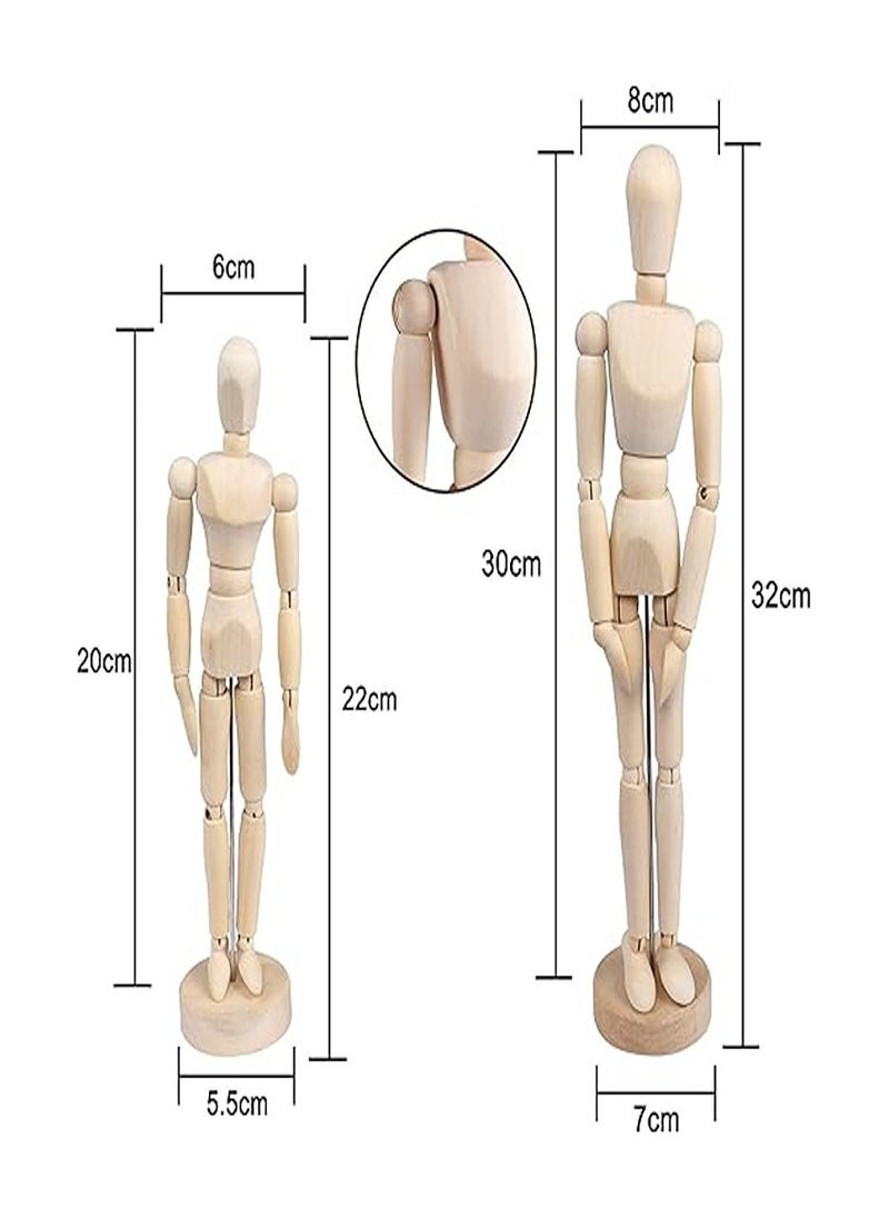 Generic Wooden Manikin Jointed Mannequin, 20CM Male Artist Drawing Manikin Articulated Mannequin with Base and Flexible Body for Home Office Desk Decor  - Image 5