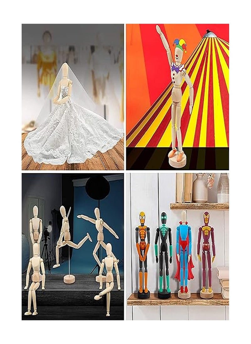 Generic Wooden Manikin Jointed Mannequin, 20CM Male Artist Drawing Manikin Articulated Mannequin with Base and Flexible Body for Home Office Desk Decor  - Image 4
