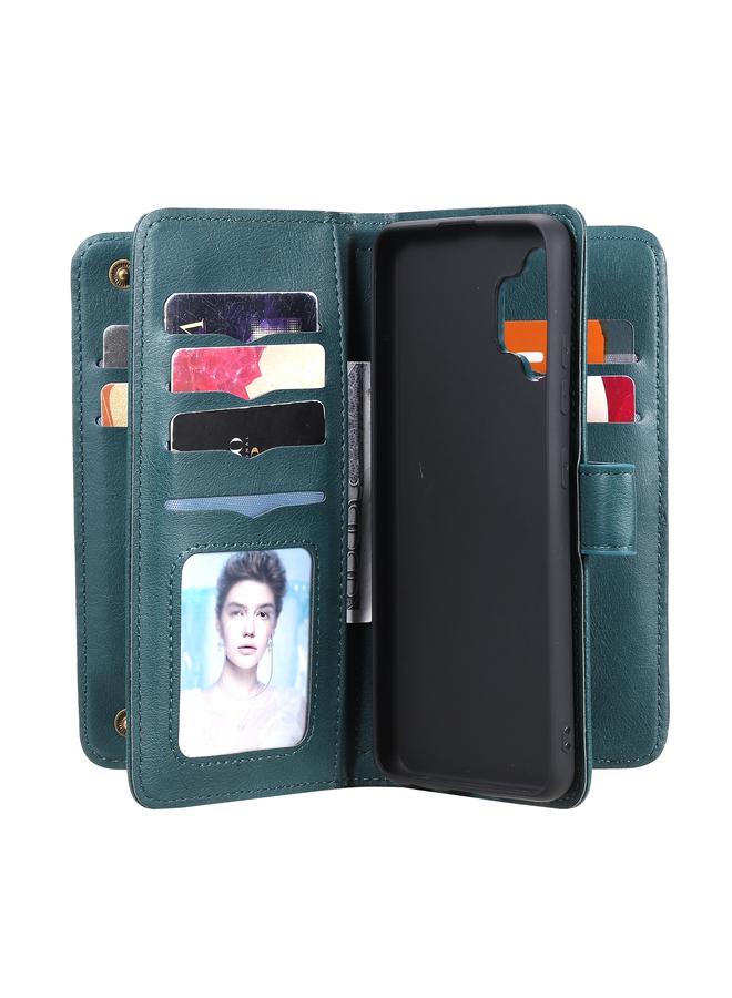 S-TOP Case For Samsung Galaxy A32 4G Multifunctional Magnetic Copper Buckle Horizontal Flip Solid Color Leather Case with 10 Card Slots & Wallet & Holder & Photo Frame - Image 5