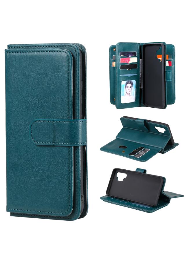 S-TOP Case For Samsung Galaxy A32 4G Multifunctional Magnetic Copper Buckle Horizontal Flip Solid Color Leather Case with 10 Card Slots & Wallet & Holder & Photo Frame - Image 1