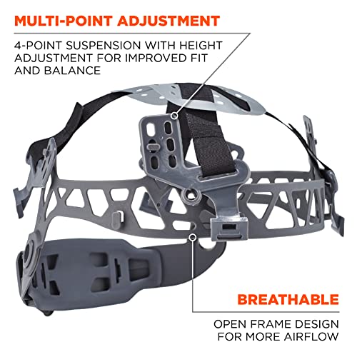 Ergodyne Vented Hard Hat , Full Brim Style, Ratchet Suspension, Class C, Ergodyne Skullerz 8973,White - Image 5