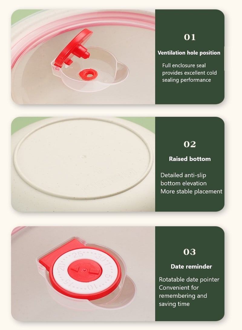 تشانجلي 3 قطع عبوات تخزين طعام بلاستيكية بلاستيكية مع أغطية طقم علب غداء صندوق غداء فواكه ووجبات خفيفة غير سامة عبوات طعام غير سامة يمكن غسلها في غسالة الأطباق في فرن الميكروويف في الفريزر - Image 4