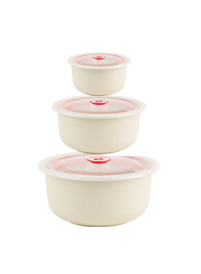 تشانجلي 3 قطع عبوات تخزين طعام بلاستيكية بلاستيكية مع أغطية طقم علب غداء صندوق غداء فواكه ووجبات خفيفة غير سامة عبوات طعام غير سامة يمكن غسلها في غسالة الأطباق في فرن الميكروويف في الفريزر - Image 2