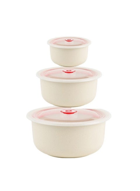 3 Pcs Plastic Food Storage Containers with Lids Set Lunch Box Fruit Snack Food Nesting Containers Non-toxic Food Containers Dishwasher Microwave Oven Freezer Safe