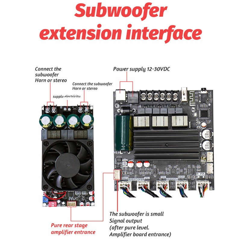 100W 2.1 قناة مكبر الصوت الرقمي وحدة 200W مخرج ووفر 5.1 شريحة 15M نقل لاسلكي - Image 5