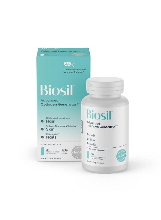 بيوسيل مُولِّد الكولاجين من Biosil - 60 كبسولة أصلية - مع مُركَّب ch-OSA الحاصل على براءة اختراع - يُولِّد ويحمي الكولاجين الخاص بك - خالٍ من الكائنات المُعَدَّلة وراثيًا - إمداد لمدة 30 يومًا - Image 1
