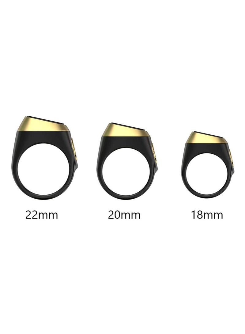 IQibla Zikr lite Smart Tasbih Tally Counter Ring Zikr Digital Tasbih 5 Prayer Time Reminder Bluetooth Black 18mm - Image 3