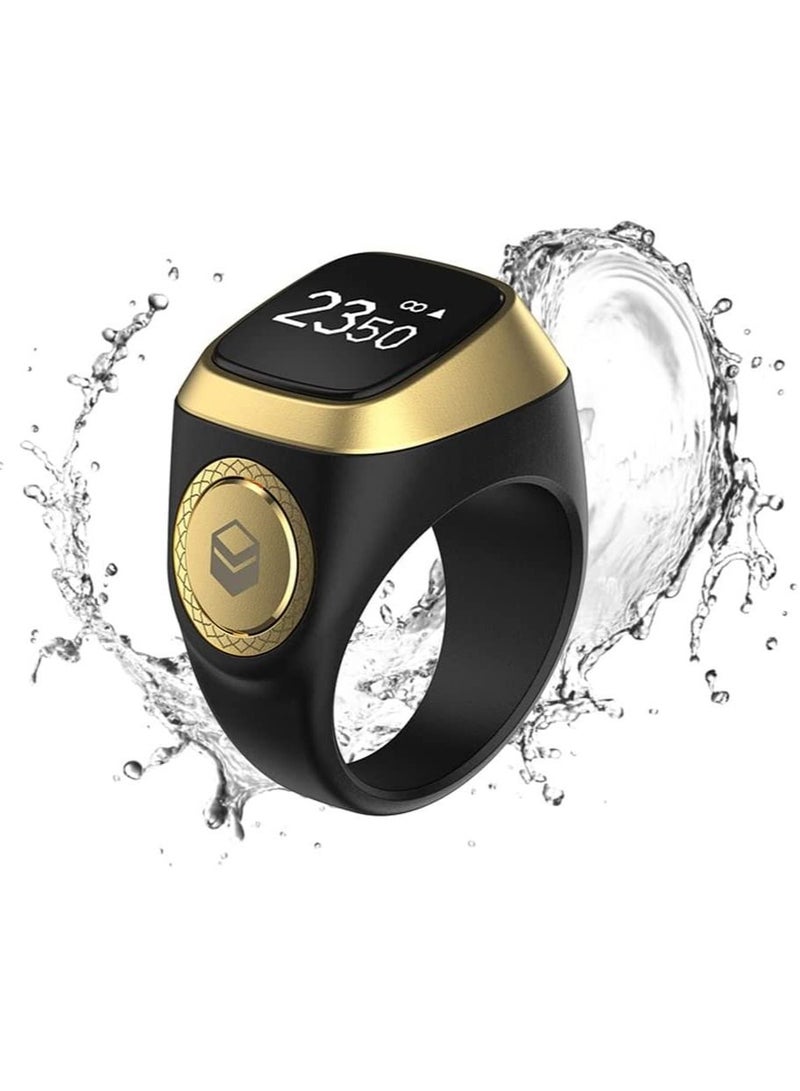 IQibla Zikr lite Smart Tasbih Tally Counter Ring Zikr Digital Tasbih 5 Prayer Time Reminder Bluetooth Black 18mm - Image 1
