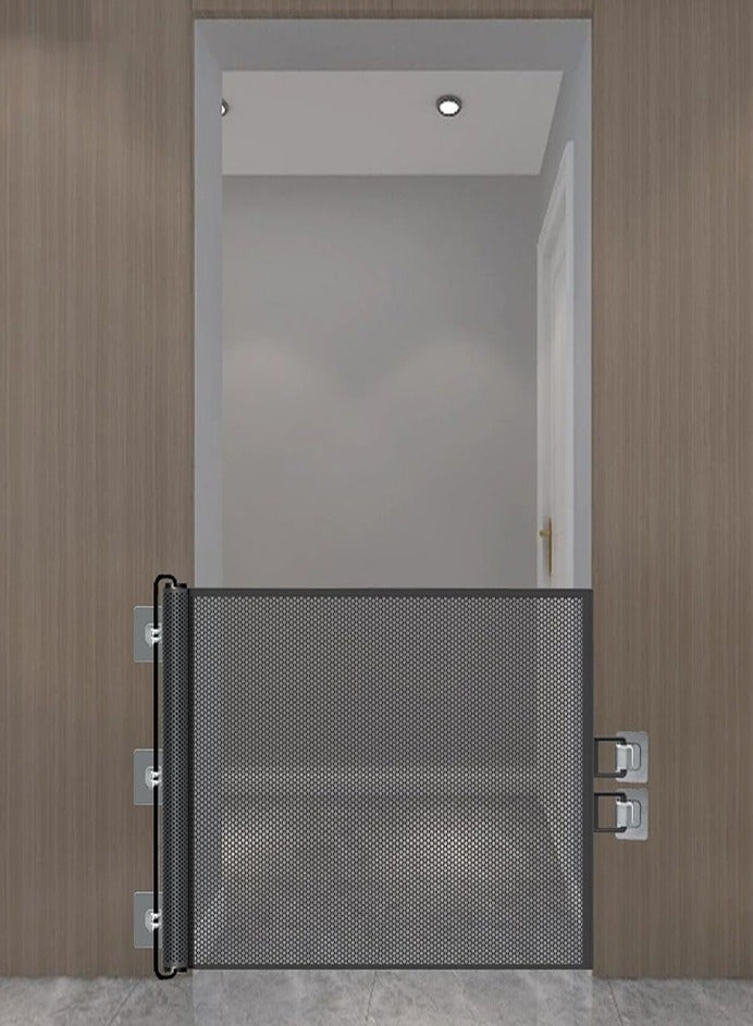 0TO1 TECH Retractable Baby & Pet Gate | 78cm Tall, 0-150cm Wide | No-Drill Installation | Safe for Stairs, Doorways & Saudi Homes | Foldable Mesh Design - Image 4