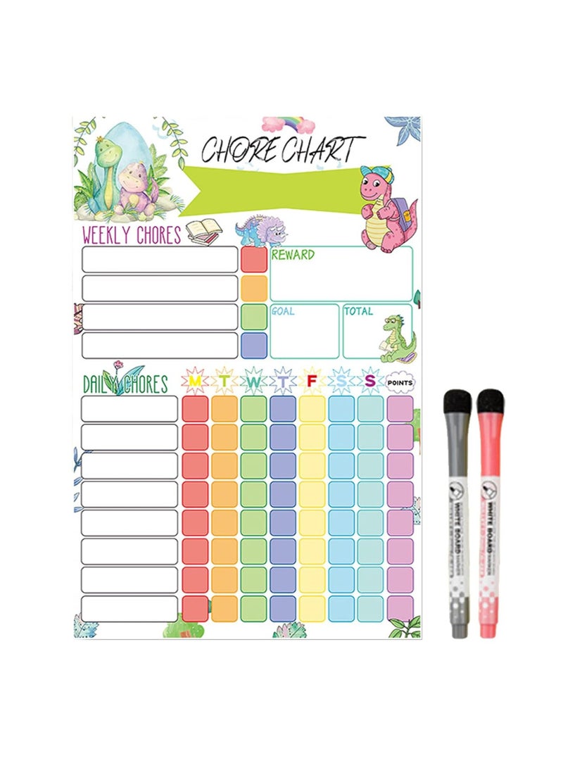 Magnetic Dry Erase Board, Magnetic Dry Erase Chore Chart Set, Behavior Chart Reward Chart for Chore, Activity, Exercise, Diet, Nutrition Behavior, Kids, Teenagers, Adults, 1 Pcs - Image 1