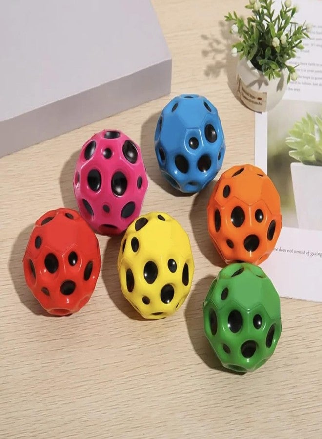 4NEwBiES® Moon Balls High Bounce Rubber Balls for Kids, Crazy Bouncing Outdoor Fun Toy for Boys & Girls Ages 1-5 Years, Multicolor (Set of 4) - Image 2