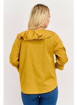 Women Tie Neck Long Sleeves Plain Blouse, Gold - pzsku/Z3117E4E33F22DFD0EFFFZ/45/_/1737642475/c38f6319-7479-4a2e-87eb-d53852a36ece