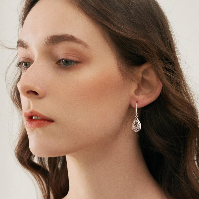 LANCHARMED Sterling Silver Teardrop Earrings for Women Trendy Silver Drop Leverback Dangle Earrings Hypoallergenic Leverback Dangle Drop Earrings for Women Jewelry - Image 2