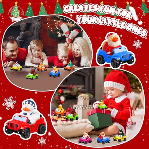 ANGGIKO 24 Pcs Christmas Rubber Ducks for Jeeps 35 Inch Ducks for Ducking OffRoad Vehicles Suitable for 2 Inch Ducks 12 Christmas Rubber Ducks with 12 Cars Bath Toy Christmas Party Favors Gifts - Image 5