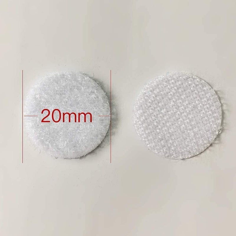 Vkey (500 Pair Sets) 3/4inch 20mm Diameter Sticky Back Coins Hook & Loop Self Adhesive Dots Tapes (White) - Image 4