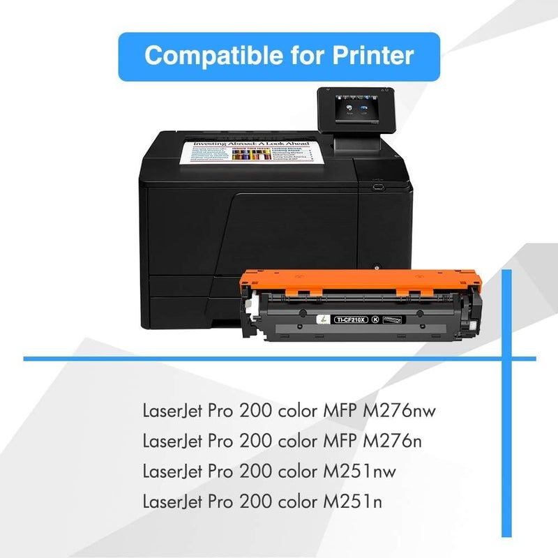 TRUE IMAGE 131A Toner Cartridge 4 Pack Compatible for HP 131X 131A M276nw for HP LaserJet Pro 200 Color MFP M276nw M251nw M276n M251n M276 M251 CF210X CF210A Printer Ink (Black Cyan Yellow Magenta) - Image 2