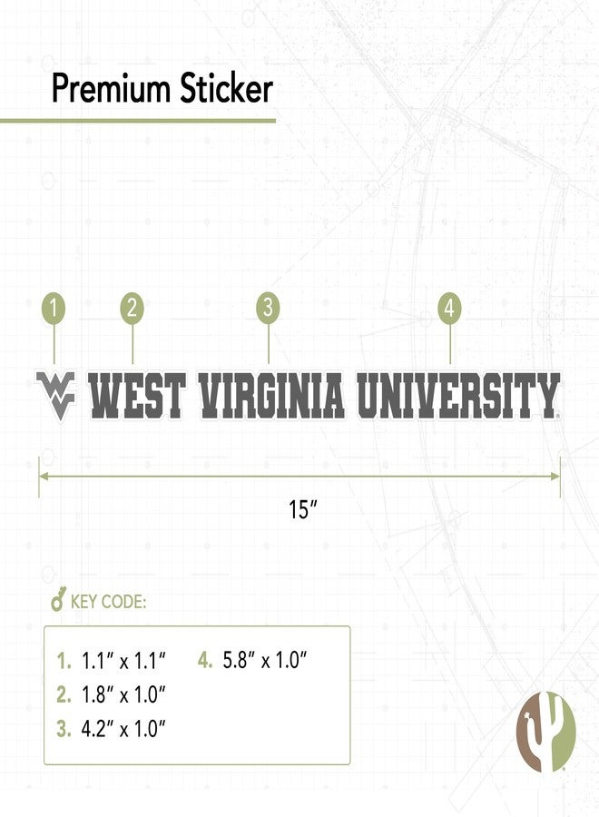 Desert Cactus West Virginia University Sticker Mountaineers WVU Hail Name Logo Vinyl Decal Laptop Water Bottle Car Scrapbook (15 Inch Sticker) - Image 2