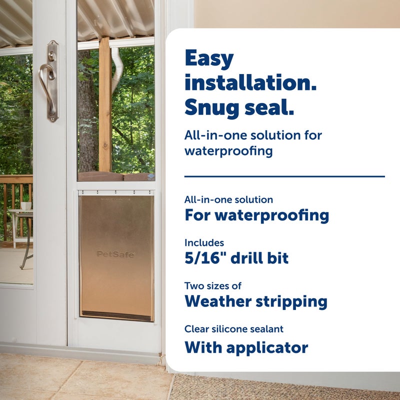 PetSafe Pet Door Installation Kit - Improves Energy Efficiency & Weather Resistance - Includes Clear Silicone Sealant - Drill Bit - Dual Size Weatherstripping - Image 3