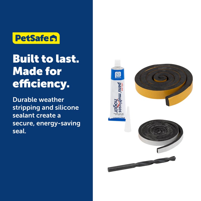 PetSafe Pet Door Installation Kit - Improves Energy Efficiency & Weather Resistance - Includes Clear Silicone Sealant - Drill Bit - Dual Size Weatherstripping - Image 5