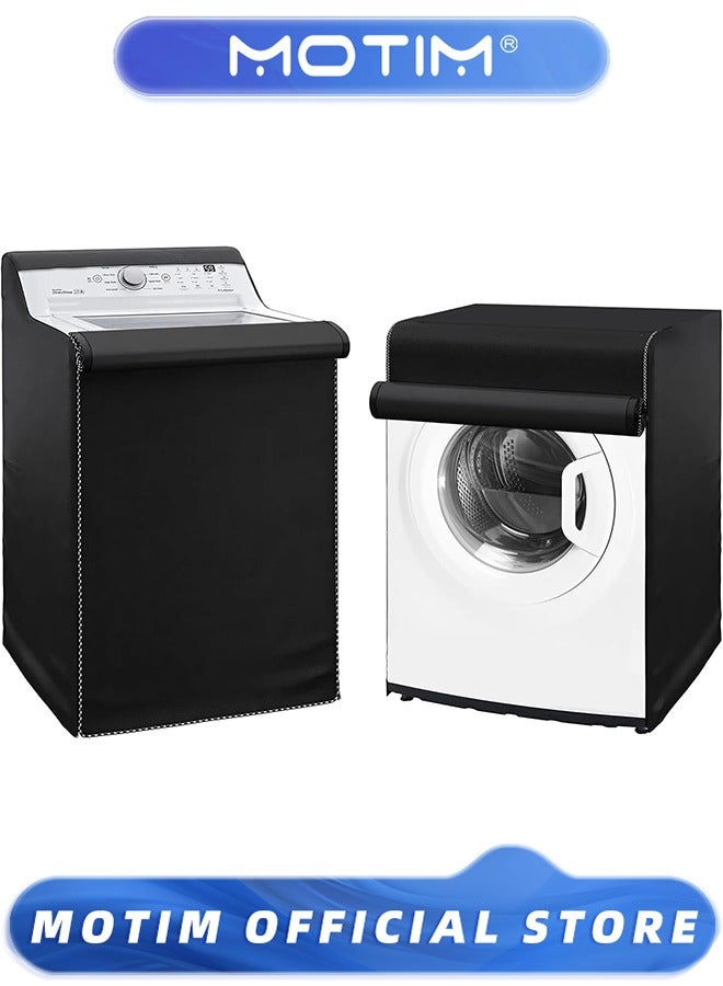 Motim Washing Machine Covers with Laundry Bag Perfect For Top-load and Front-load Washer/Dryer - Premium Outdoor Protection For Most Washer Dryer Cover (Black) - Image 1