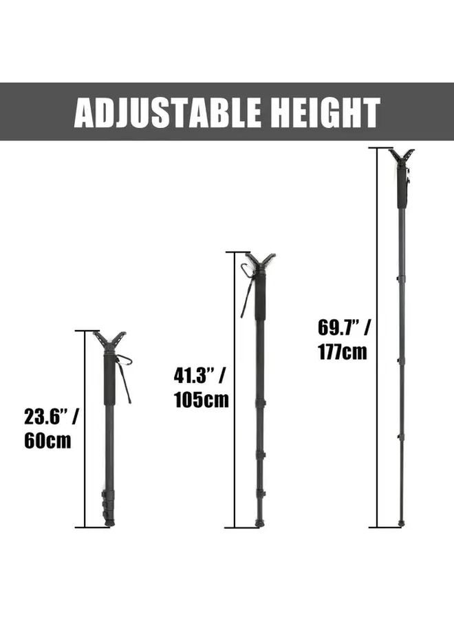 Professional Aluminum Hunting Camera Monopod HTPM001 360 Rotation Adjustable Height Portable - Image 4