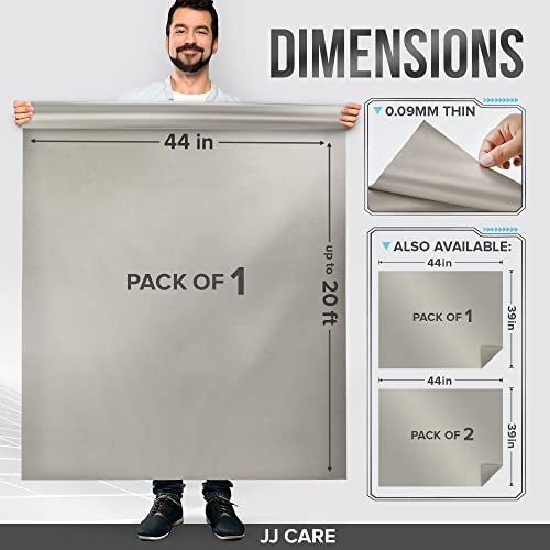 JJ CARE قماش فاراداي [عبوة من 1، 44" × 39" قماش فاراداي + 1" × 24" شريط فاراداي طويل + تعليمات] - قماش درع عسكري من الدرجة العسكرية مقاوم للEMP - Image 3