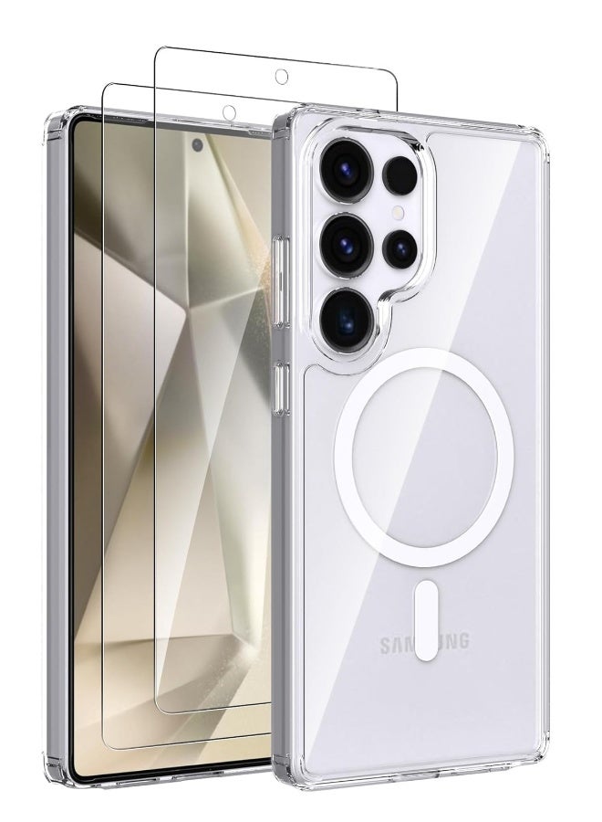 DUSALA Samsung Galaxy S25 Ultra Case Cover Clear MagSafe Support Wireless Charging with 2-Pack Samsung Galaxy S25 Ultra Screen Protector 9H Hardness Support Fingerprint Unlock Samsung Galaxy S25 Ultra - Image 1