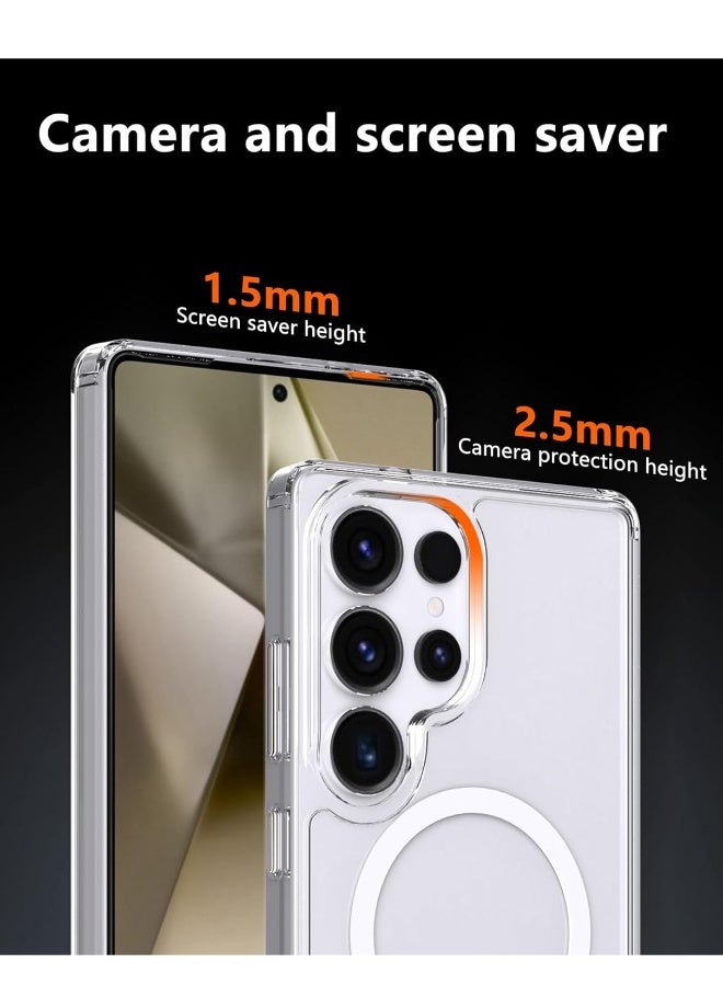 DUSALA Samsung Galaxy S25 Ultra Case Cover Clear MagSafe Support Wireless Charging with 2-Pack Samsung Galaxy S25 Ultra Screen Protector 9H Hardness Support Fingerprint Unlock Samsung Galaxy S25 Ultra - Image 3