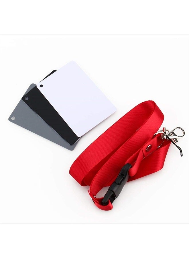 Pomya Grey Card White Balance Card Photography Card 3 in 1 18% Digital Photography Exposure Color Balance Card Set Gray/White/Black for Video, DSLR and Film - Image 1