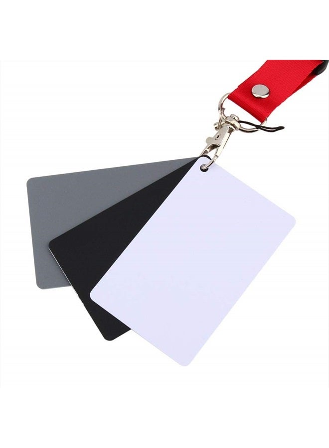 Pomya Grey Card White Balance Card Photography Card 3 in 1 18% Digital Photography Exposure Color Balance Card Set Gray/White/Black for Video, DSLR and Film - Image 2