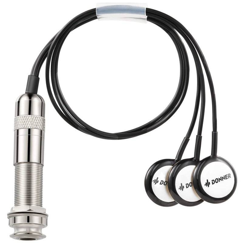Donner Acoustic Guitar Pickup, Guitar Pickups Sound Seeker Pure Sound Transducer for Cello Banjo Ukulele Mandolin Guitar Microphone Pickup - Image 1