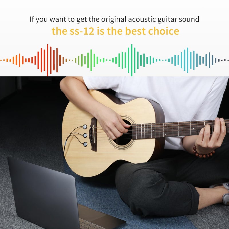 Donner Acoustic Guitar Pickup, Guitar Pickups Sound Seeker Pure Sound Transducer for Cello Banjo Ukulele Mandolin Guitar Microphone Pickup - Image 5