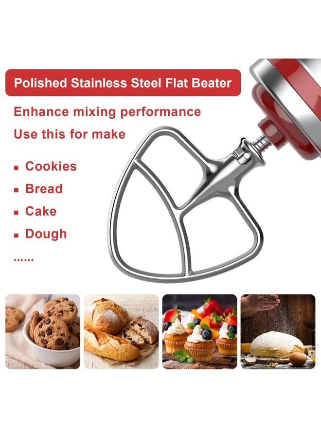 HOZODO Polished Stainless Steel Flat Beater for KitchenAid 4.5-5Q Tilt-Head Stand Mixers, Mixing Parts Attachments Dishwasher Safe - Image 3