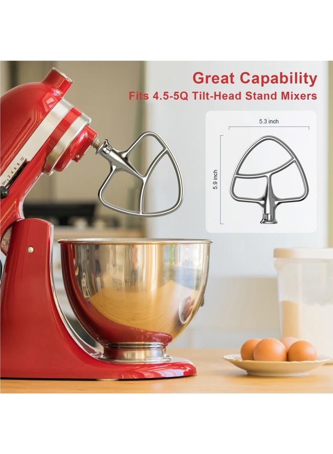 HOZODO Polished Stainless Steel Flat Beater for KitchenAid 4.5-5Q Tilt-Head Stand Mixers, Mixing Parts Attachments Dishwasher Safe - Image 5