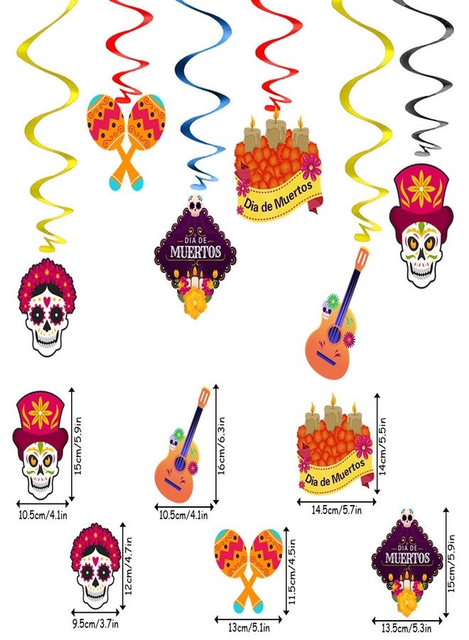 Geluode Mexican Party Decorations 3 Pack Banners and 6 Pack Swirls, Colorful Felt Fiesta Banner, Dia De Los Muertos Decor, Papel Picado Banner, Day of the Dead Decorations - Image 3