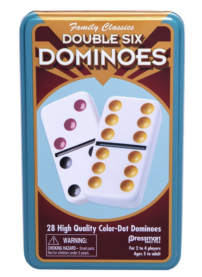 Pressman Pressman Double 6 Colored Dominoes, 5"  - Image 1