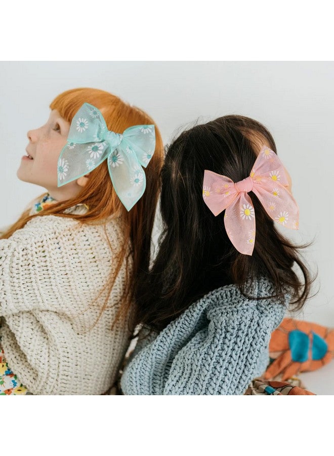 TOKUFAGU 7 PCS Tulle Hair Bows for Girls, Large Daisy Hair Barrettes, Handmade Cute Wedding Hair Accessories for Baby Girls Infants Toddler Teens Women Birthday Party - Image 4