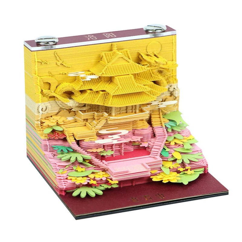 Henan cultural and creative gift customization, Luoyang tourist attraction souvenirs, paper sculpture desktop ornaments, 3D stereoscopic memo pads - Image 2