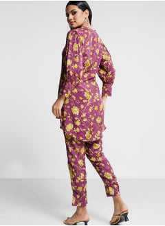 indya Floral Print Kurti & Pants Set  - Image 2