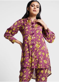 indya Floral Print Kurti & Pants Set  - Image 3