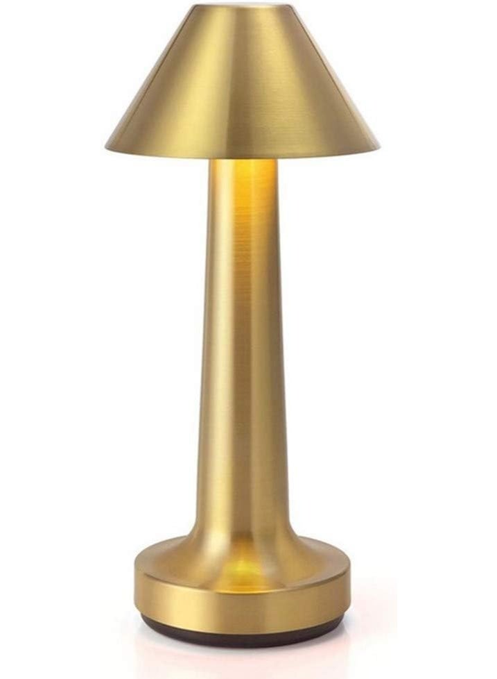 2.4W Dimmable Table Lamp with LED Touch Switch from Ve 2 Com, Rechargeable, Made of Aluminum, Wireless, for Restaurant, Bar, and Cafe, Gold - Image 1