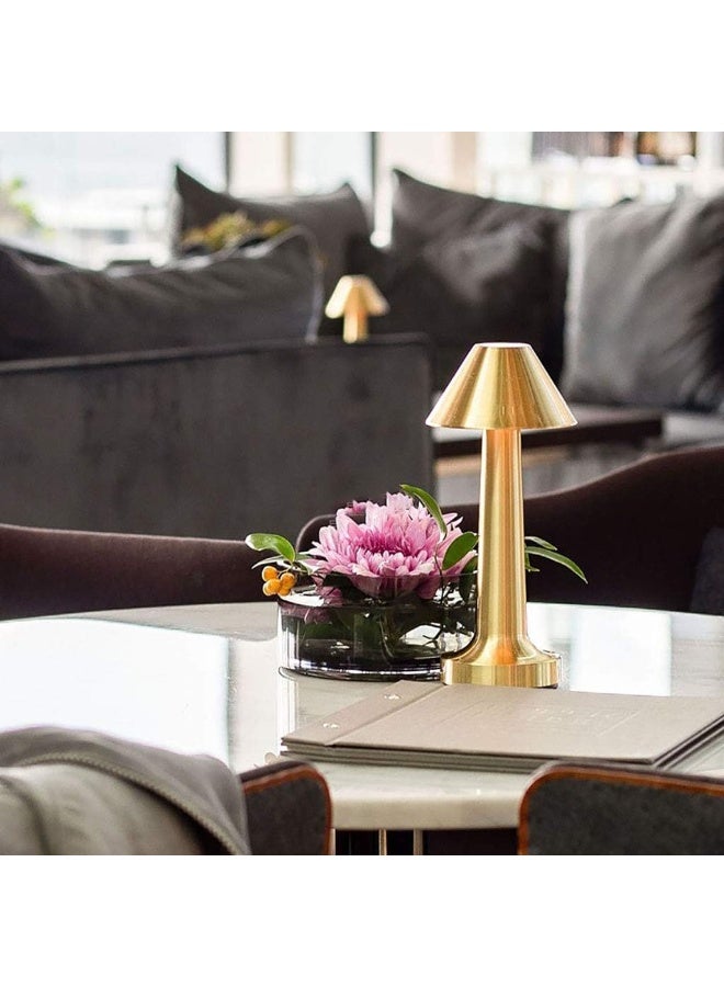 2.4W Dimmable Table Lamp with LED Touch Switch from Ve 2 Com, Rechargeable, Made of Aluminum, Wireless, for Restaurant, Bar, and Cafe, Gold - Image 4